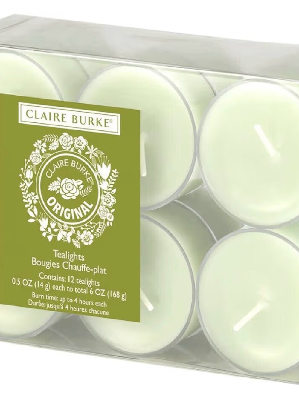 Claire Burke Original Scented Tealight Candles - Light Green (12 Pack)